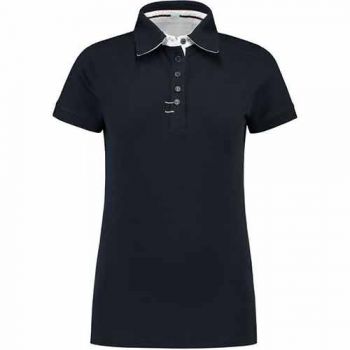 Dames poloshirt Lemon & Soda, zwart maat S